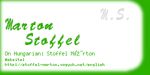 marton stoffel business card